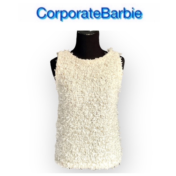 NWT Shimmer Textured Tweed Sweater Shell - Picture 3 of 9